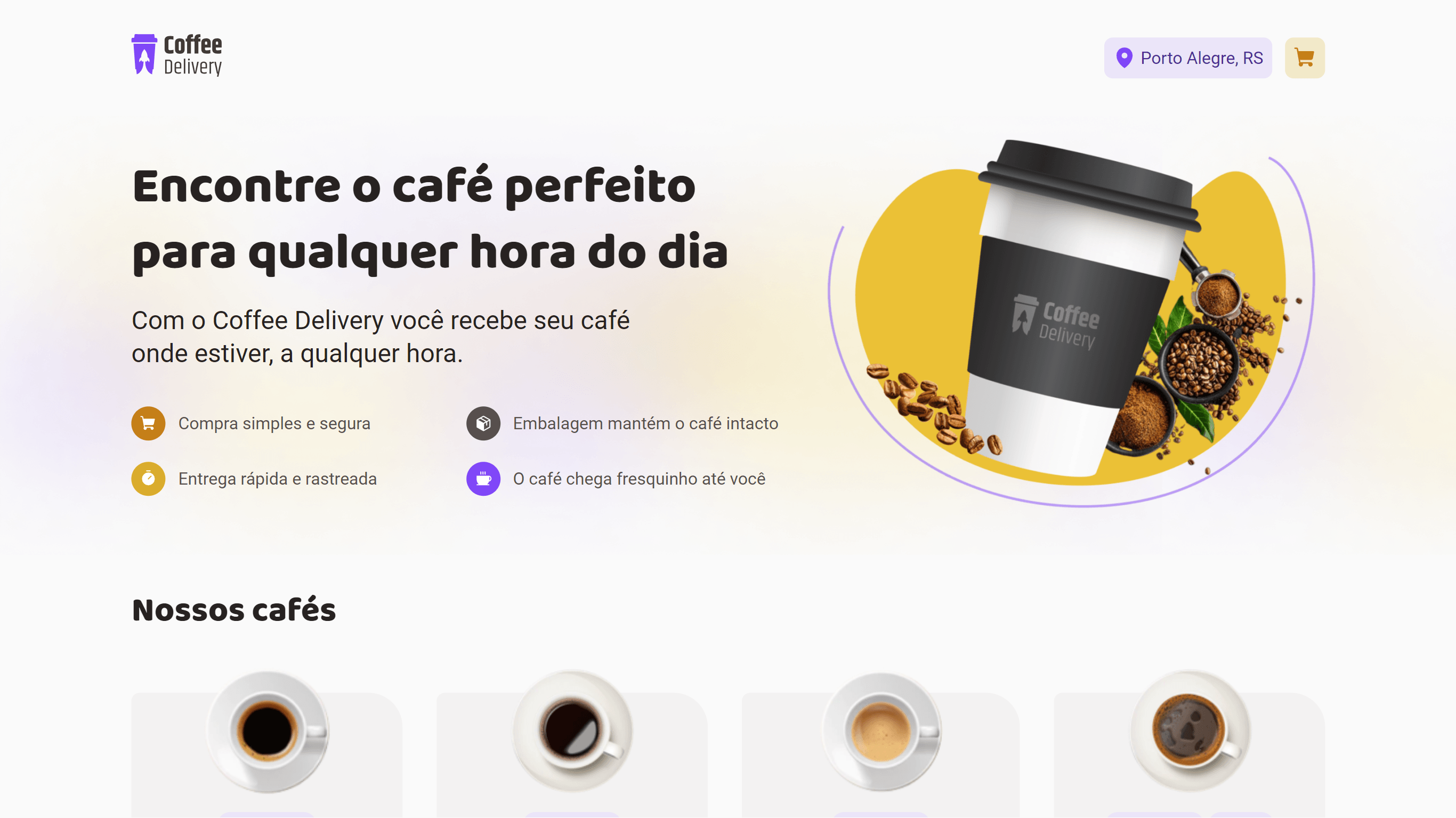 Screenshot do projeto Coffee Delivery