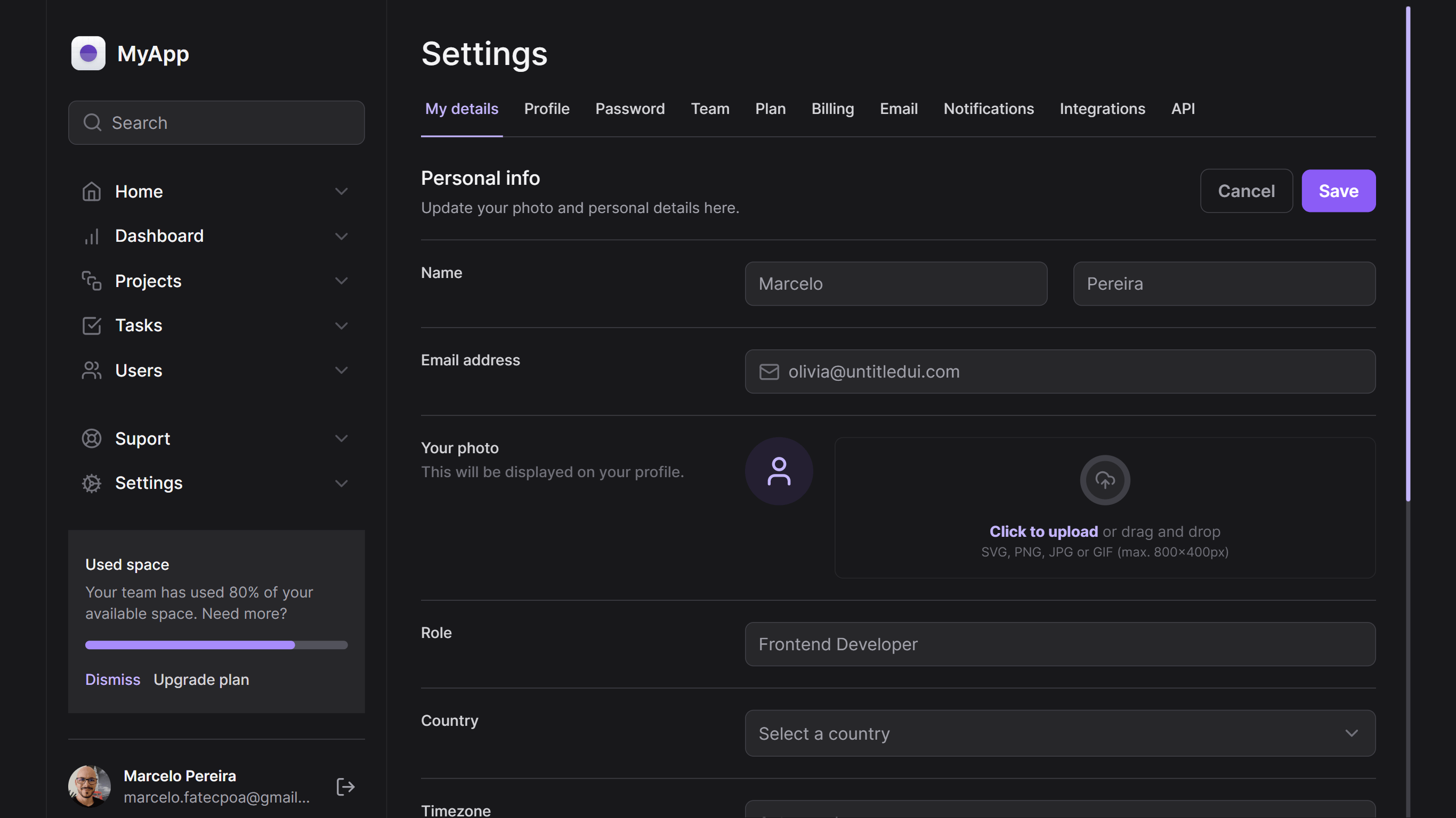 Screenshot do projeto Tailwind NextJs App
